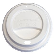 White - 80mm - Bagasse (Sugarcane Pulp) Hot Cup Lid