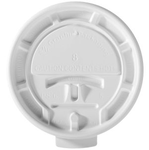 White - 80mm - PS Flat Tear-Back Hot Cup Lid