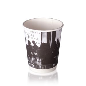 12oz Double Wall Hot Cup - B&W Silhouette