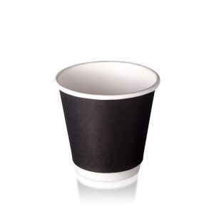 Black S1 - 90mm 8oz - Double Wall Hot Cup