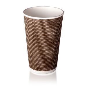 Brown Check S4 - 90mm 16oz - Double Wall Hot Cup